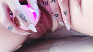 Cosplay cutie wAshes Hair with URINE!!! Piss in her eyes & face the she squirts to Wash it clean!! - 14 image