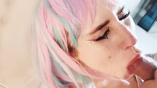 Cosplay cutie wAshes Hair with URINE!!! Piss in her eyes & face the she squirts to Wash it clean!! - 9 image