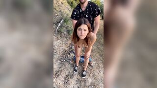 Fucking LaMenor mouth and pussy in the jungle I suck her ass hole and she enjoys an internal cumshot - 1 image
