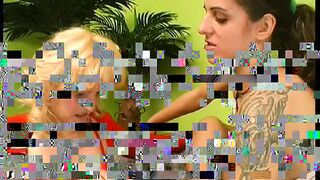 Blonde girl on her knees gives big cock a deep blowjob then fucks - 1 image