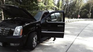 Slut prolapse and juicy orgasm on the road! - 1 image