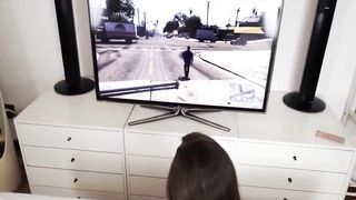 Naughty Chick Stops Him From Playing A Game - 10 image