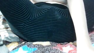 White girl in warm winter pants masturbating online with her Indian boyfriend. - 7 image