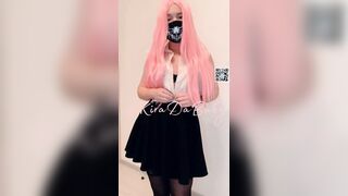 Sexy pink-haired webcam danced the hottest striptease and fucked herself good - 1 image