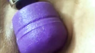 Masturbating with a vibrator big juicy pussy and moaning loudly - 14 image