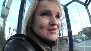 German Teen is approached on the street to receive $ in exchange for amateur sex video masturbating with a Large Dildo - 2 image