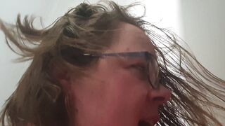 Shava wearing pants with a zippered crotch rides cowgirl to intense orgasms - 9 image