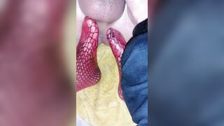 FOOT FISTING SESSION WITH EXPLODING SQUIRTING END FOR MY HUBBY PART 2 - 2 image