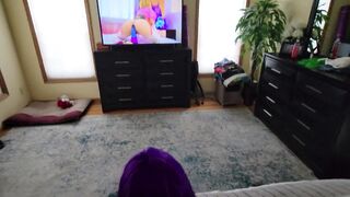 purple hair hottie gets fucked hard, uses toys and gets big facial!! - 12 image