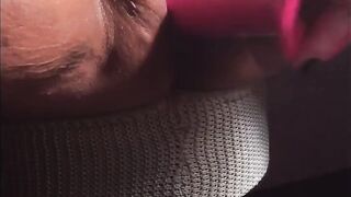 Massaging, Fingering, and Dildoing my fat oiled pussy. Creamy squirt! - 10 image