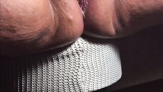 Massaging, Fingering, and Dildoing my fat oiled pussy. Creamy squirt! - 5 image