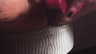 Massaging, Fingering, and Dildoing my fat oiled pussy. Creamy squirt! - 9 image