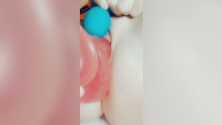 Small Sexy Blonde Solo masturbates, Orgasms, DP, Dildo Rides, Fucks Mirror Doggy Style Close Up - 6 image