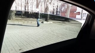 Crazy slut masturbates and squirts in the car - 4 image
