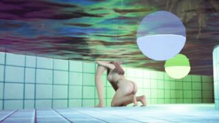 Doa Kasumi x Honoka perfect lesbian bikini pool party