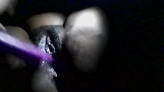 Playing with a Ebony Haitians pussy with toys until she cums - 5 image