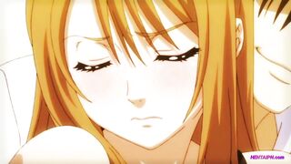 Horny anime boy fucks stockings-clad blonde hottie / Train Fuck - 12 image