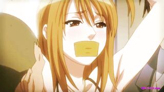 Horny anime boy fucks stockings-clad blonde hottie / Train Fuck - 4 image