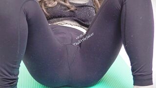 Asian student squirting during the workout session