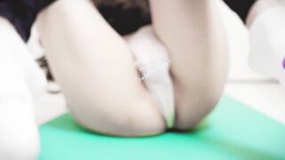 Asian student squirting during the workout session - 3 image