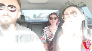 Threesome in the car