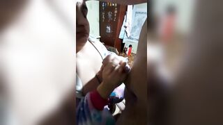 Blowjob with cum on my big boobs - 10 image