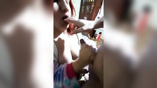 Blowjob with cum on my big boobs - 13 image