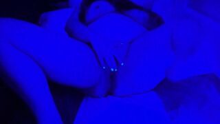 Special Rave Playtime In My Closet ! glowy nail polish (clamps, fingering, wet noises, small dildo) - 1 image