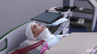 Doctor kissing patient. Lesbian Sex in the Hospital