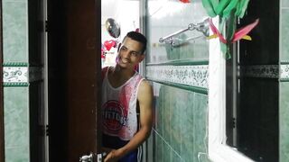 PART 1: I teach my STEPBROTHER to fuck in the bathroom - 3 image