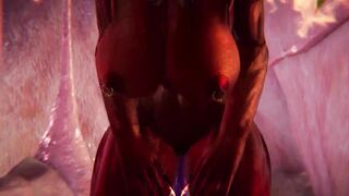 Demon Queen of Hell is testing various dildos