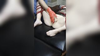 Blond Secretary gets tied up and helped to multiple orgasms and squirting - 6 image