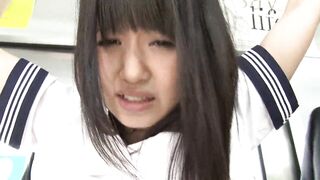 Horny 18 year old Japanese girl lets herself get fucked by several older men on the subway on the way home from school - 6 image