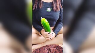masturbation with my huge cucumber
