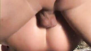 Horny sun bather gets fucked in the pussy and ass on the lawn against the forest - 13 image