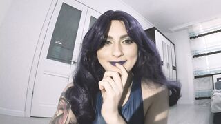 Giantess Psylocke found little man in her room and made him look at her while masturbating - Marvel Cosplay - 1 image