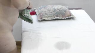 Massage. Butt massage. In massage parlor masseur makes massage ass for sexy blonde Milf. Wet pussy, orgasm and squirt - 15 image