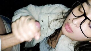 Stepsister gives a blowjob while taking a walk in the woods outdoor - 13 image