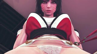 KDA Ahri in gamer room gets fingering and cunnilingus to a squirting orgasm from oral caress - 3d porn animation league of legends kpop