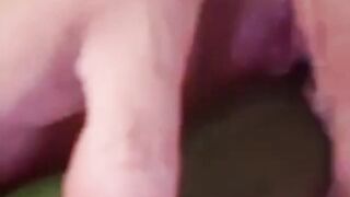 Amateur working her succulent pussy with cucumber - 7 image