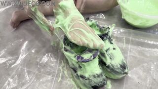 Trashing Sneakers (Trainers) with Super Sticky Slime