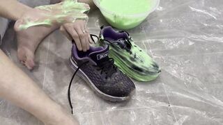 Trashing Sneakers (Trainers) with Super Sticky Slime - 4 image