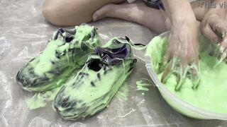 Trashing Sneakers (Trainers) with Super Sticky Slime - 7 image