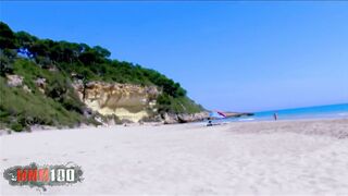 Wild threesome on a public beach with Lara Tinelli and Jordanne Kali - 2 image