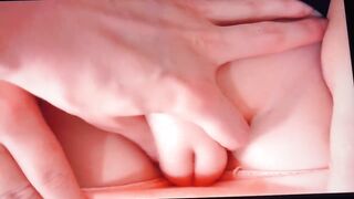 I caress my wife's pussy with my cock until I cum.  She is very excited. - 2 image