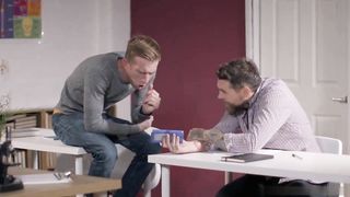 Horny anatomy teacher has sex with a inexperienced student in the cl