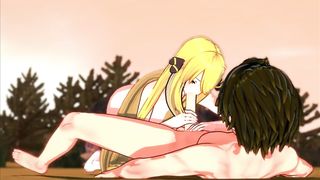 If you can Defeat Cynthia, She´ll Reward you (REQUEST) (3DHentai) (Pokemon) - 2 image