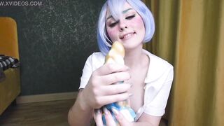A Christmas gift for Rei Ayanami - Cosplay Bad Dragon Anal Evangelion Spooky Boogie - 8 image
