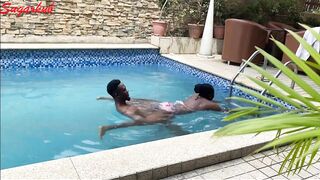 Christmas and New Year Vacation on a swimming pool sex - 5 image
