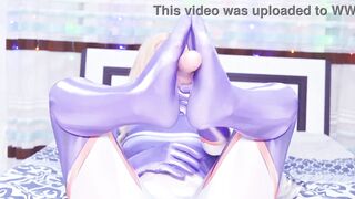 Horny Mount Lady tore her herosuit to make her pussy cum squirt after double penetration with dildos - MHA Anime Cosplay Spooky Boogie - 7 image